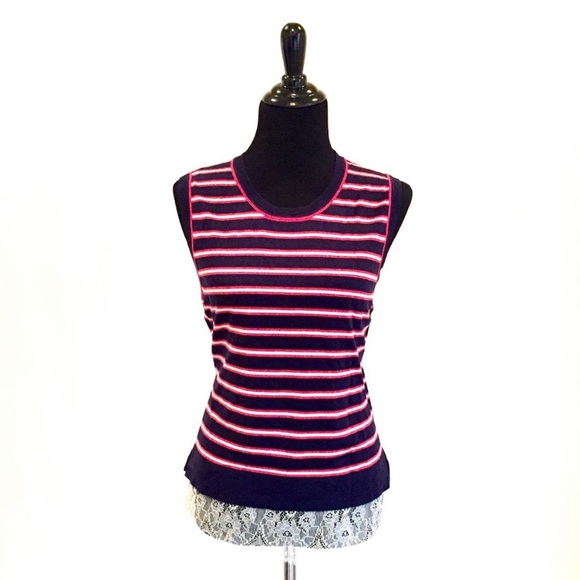 Tommy Hilfiger Tops - Tommy Hilfiger Striped Sweater Shell With Lace Hem